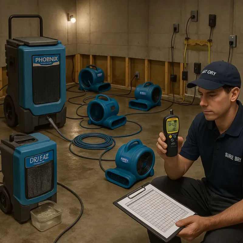 Structural Drying and Dehumidification process in Colfax, IL